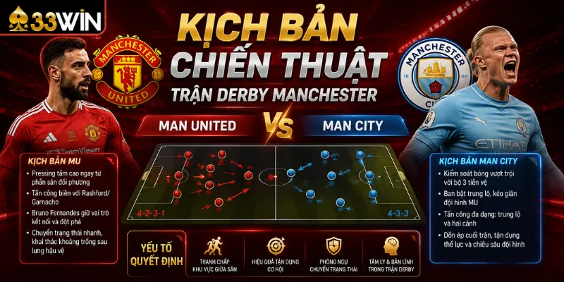 Kịch bản chiến thuật trận derby Manchester