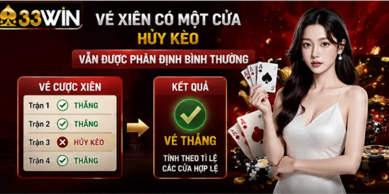 Vé xiên có một cửa hủy kèo vẫn được phân định bình thường